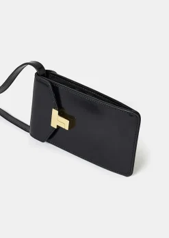 TARA JARMON 8 Bis Black Leather Clutch Discount