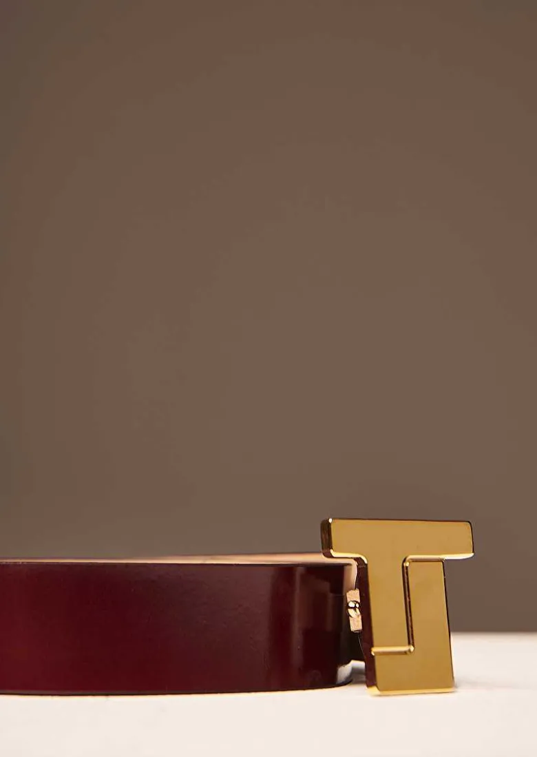 TARA JARMON 8 Bis Burgundy Leather Belt Shop