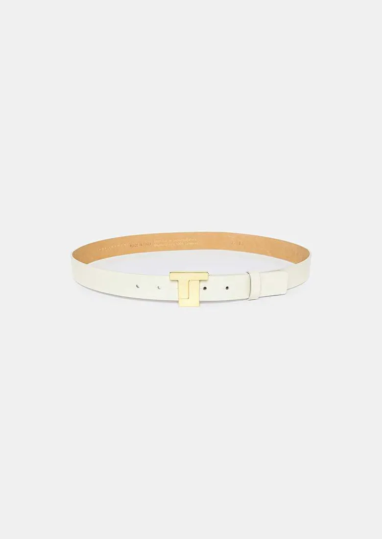 TARA JARMON 8 Bis Ecru Leather Belt Fashion