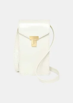 TARA JARMON 8 Bis Ecru Leather Clutch Flash Sale