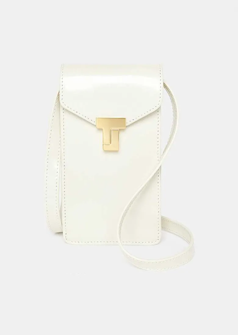 TARA JARMON 8 Bis Ecru Leather Clutch Flash Sale