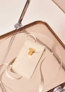 TARA JARMON 8 Bis Ecru Leather Clutch Flash Sale