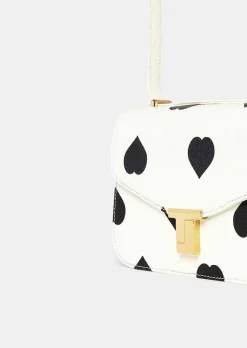 TARA JARMON 8 Bis Ecru With Black Polka Hearts Bag Cheap