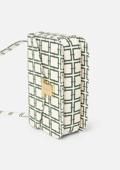 TARA JARMON 8 Bis Ecru With Green Graphic Design Bag Cheap