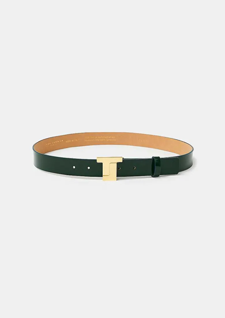 TARA JARMON 8 Bis Green Leather Belt Best