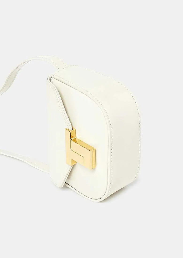 TARA JARMON 8 Bis Mini Ecru Leather Bag Hot