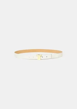 TARA JARMON 8 Bis Mini Ecru Leather Belt Shop