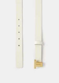 TARA JARMON 8 Bis Mini Ecru Leather Belt Shop