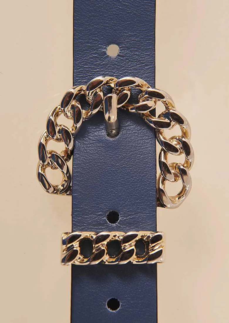 TARA JARMON Bella Blue Leather Belt Hot