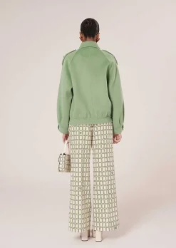 TARA JARMON Bethy Green Double-Sided Wool Jacket Best Sale