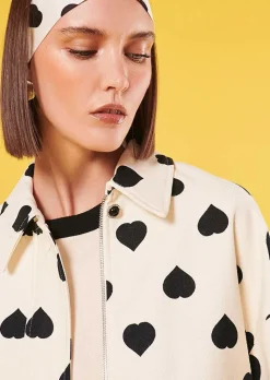 TARA JARMON Bobby Ecru With Black Polka Hearts Jacket Outlet