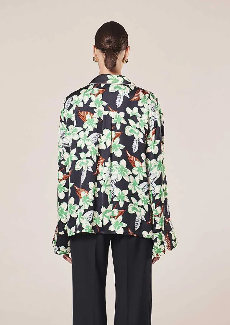 TARA JARMON Calvi Midnight Blue Flower Printed Shirt Online