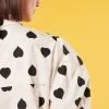 TARA JARMON Calypso Ecru With Black Polka Hearts Shirt Flash Sale