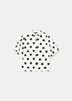 TARA JARMON Calypso Ecru With Black Polka Hearts Shirt Flash Sale