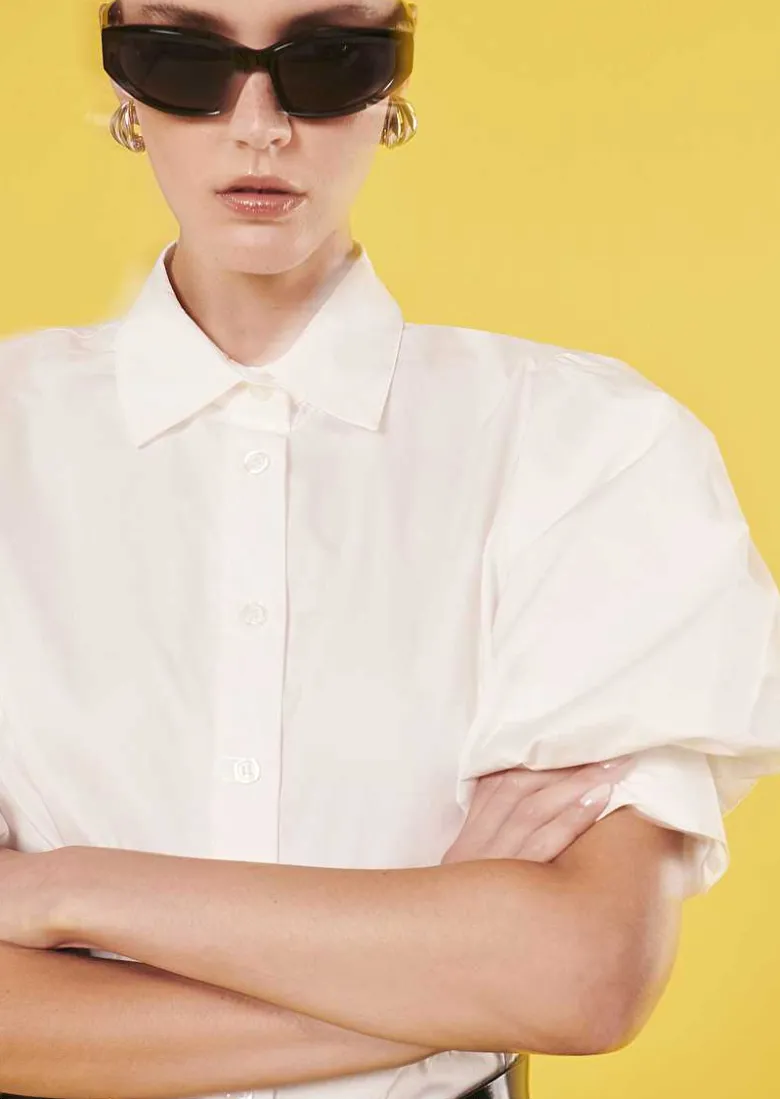 TARA JARMON Calypso White Poplin Shirt Best Sale