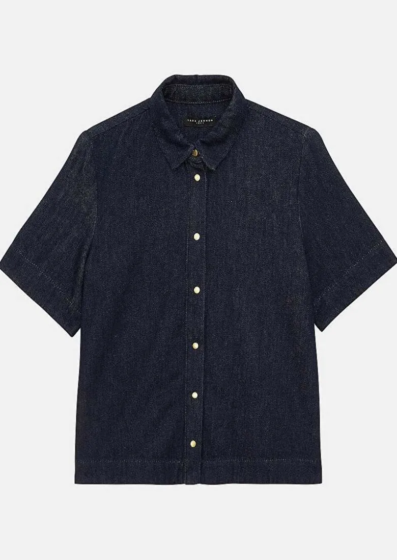 TARA JARMON Camilla Midnight Blue Denim Shirt Hot