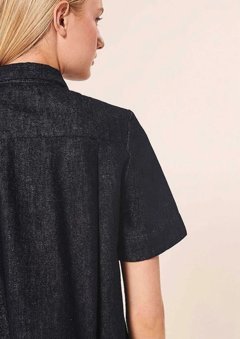 TARA JARMON Camilla Midnight Blue Denim Shirt Hot