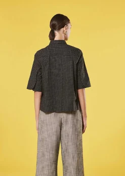 TARA JARMON Camille Black With White Polka Dots Shirt Cheap