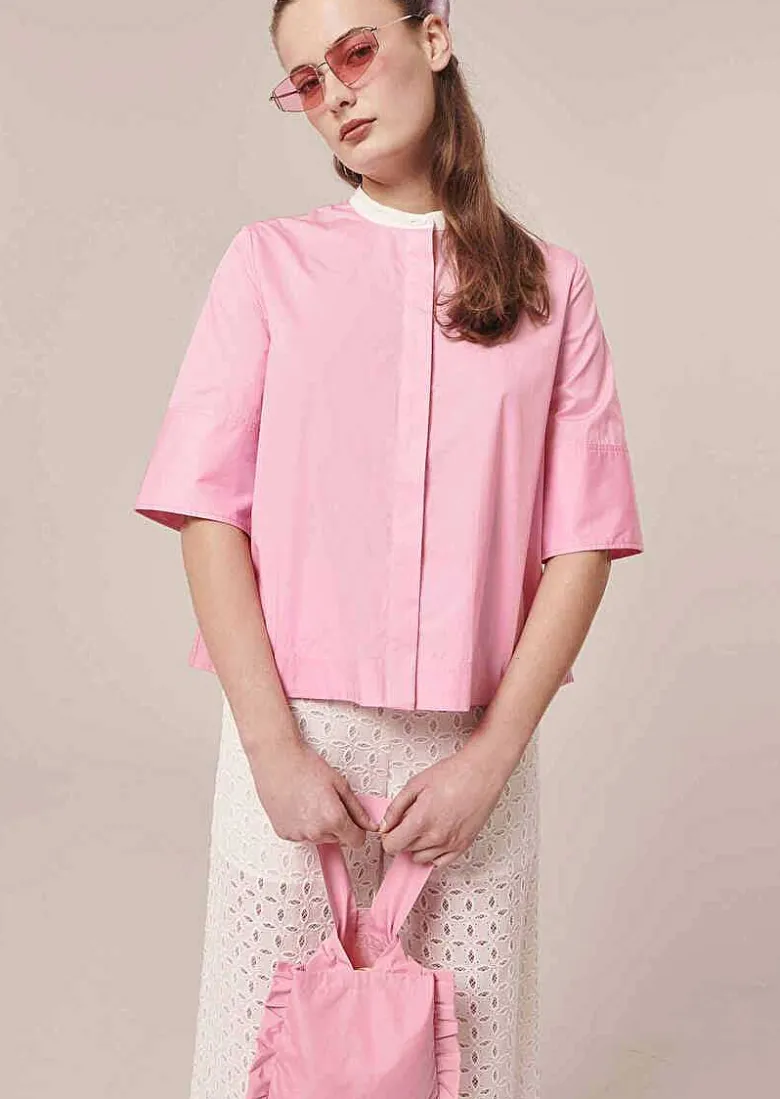 TARA JARMON Camilliana Pink Poplin Shirt Best Sale