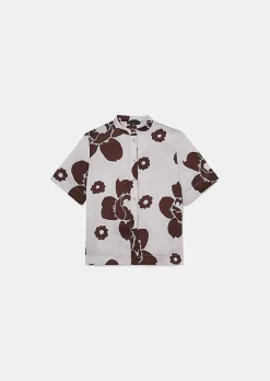 TARA JARMON Camin Purple Flower Printed Shirt Cheap