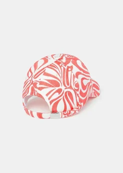 TARA JARMON Carole Ecru With Coral Graphic Design Cap Online