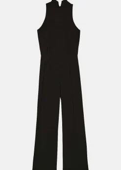 TARA JARMON Cecile Black Crepe Jumpsuit Shop