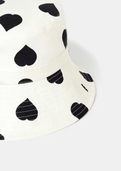 TARA JARMON Chloe Ecru With Black Polka Hearts Hat Outlet