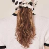 TARA JARMON Chouchou Ecru With Black Polka Hearts Scrunchie Cheap