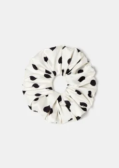 TARA JARMON Chouchou Ecru With Black Polka Hearts Scrunchie Cheap
