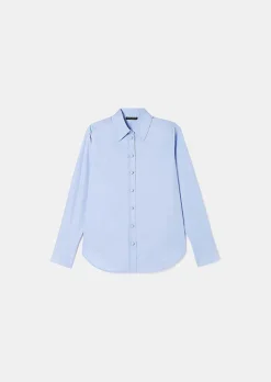 TARA JARMON Clarence Blue Poplin Shirt Cheap