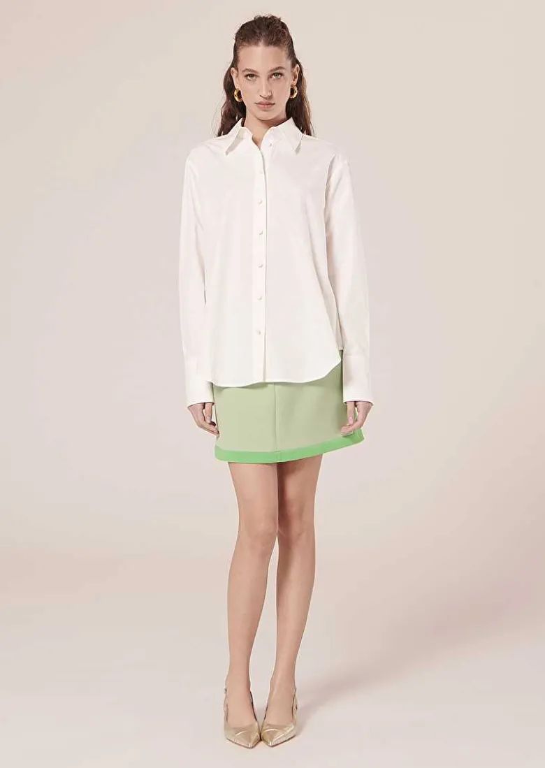 TARA JARMON Clarence White Poplin Shirt New
