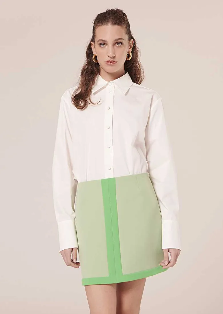 TARA JARMON Clarence White Poplin Shirt New