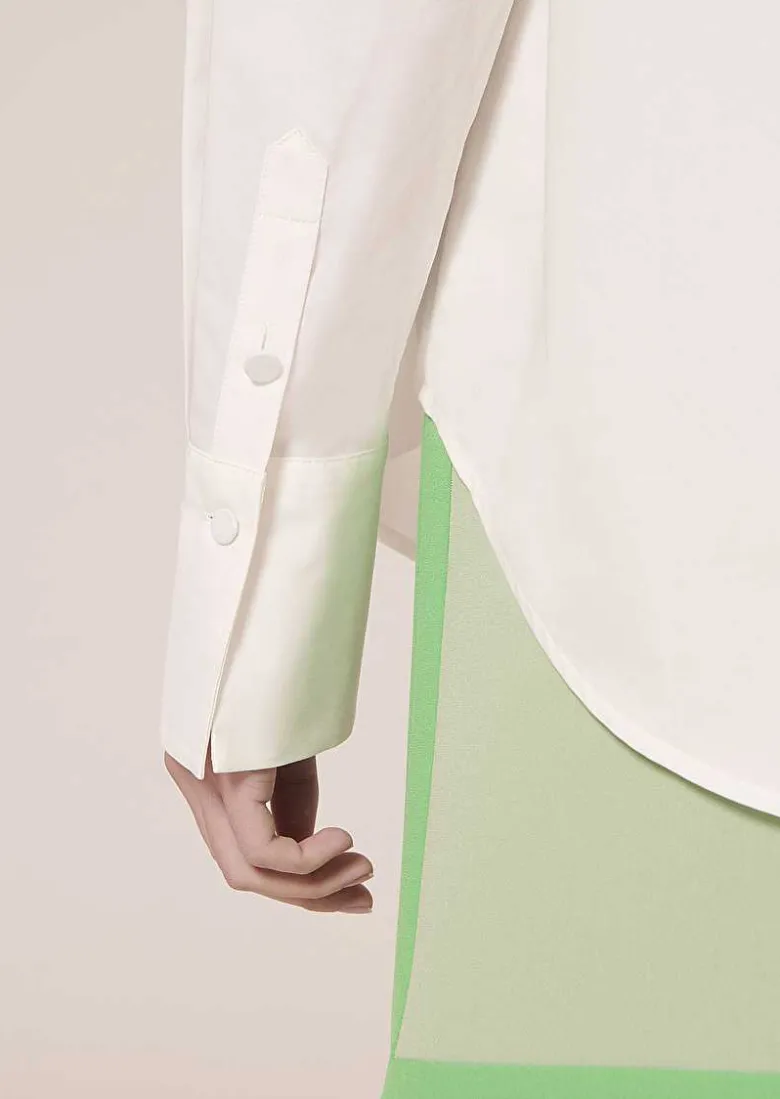 TARA JARMON Clarence White Poplin Shirt New