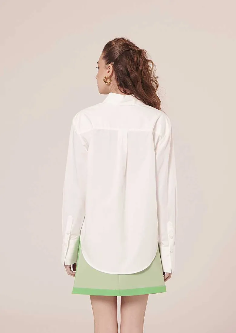 TARA JARMON Clarence White Poplin Shirt New