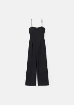 TARA JARMON Clotilde Black Cold Wool Jumpsuit Discount