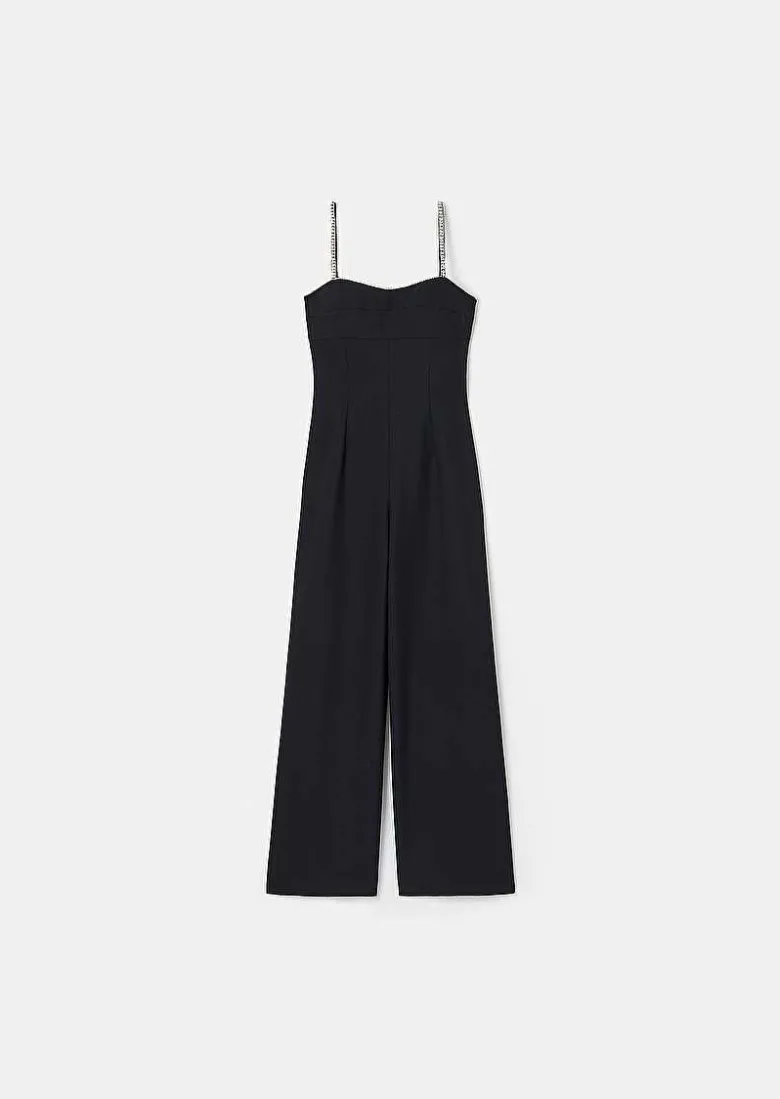 TARA JARMON Clotilde Black Cold Wool Jumpsuit Discount