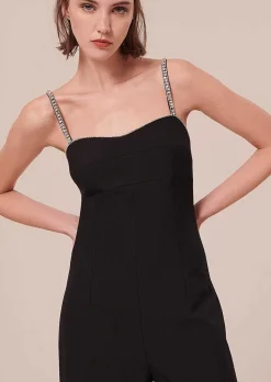 TARA JARMON Clotilde Black Cold Wool Jumpsuit Discount