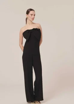 TARA JARMON Coeur Black Jumpsuit In Crepe Best