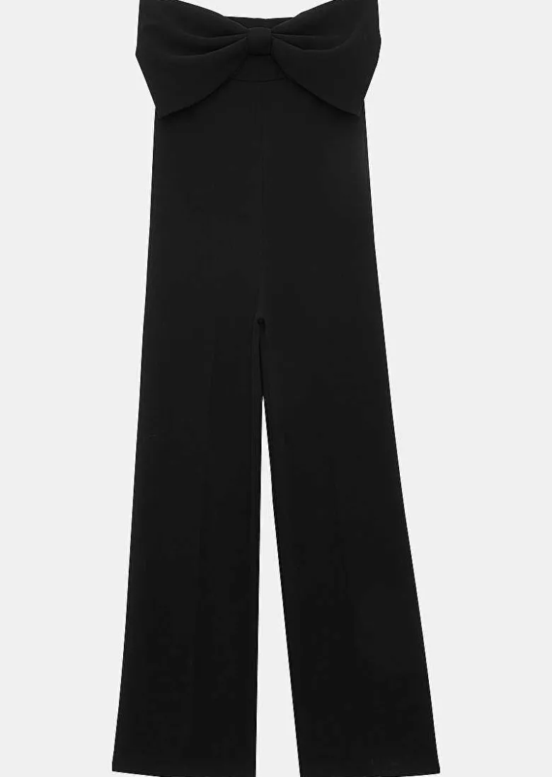 TARA JARMON Coeur Black Jumpsuit In Crepe Best