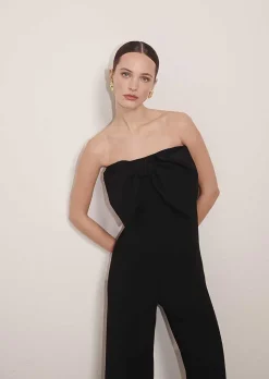 TARA JARMON Coeur Black Jumpsuit In Crepe Best