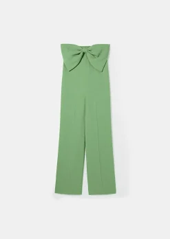 TARA JARMON Coeur Green Crepe Jumpsuit Shop
