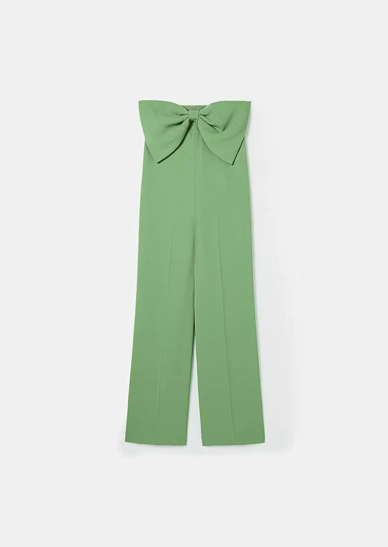 TARA JARMON Coeur Green Crepe Jumpsuit Shop