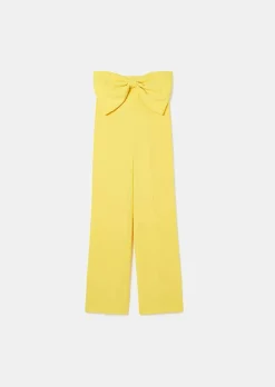TARA JARMON Coeur Yellow Crepe Jumpsuit Best Sale