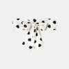 TARA JARMON Emeline Ecru With Black Polka Hearts Scarf Best Sale