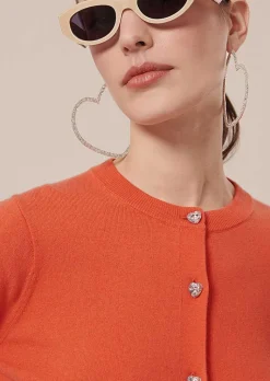 TARA JARMON Gaelle Coral Cardigan In Wool And Cotton Discount