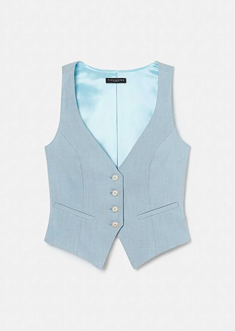 TARA JARMON Gianna Blue Suit Vest Flash Sale