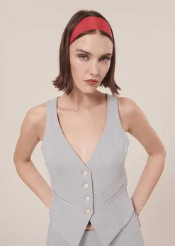 TARA JARMON Gianna Blue Suit Vest Flash Sale