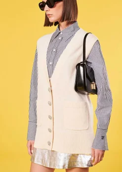 TARA JARMON Ginny Ecru Cardigan In Alpaga And Merinos Wool Clearance