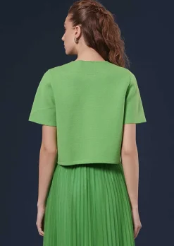 TARA JARMON Glitter Green Cardigan In Compact Knit Online