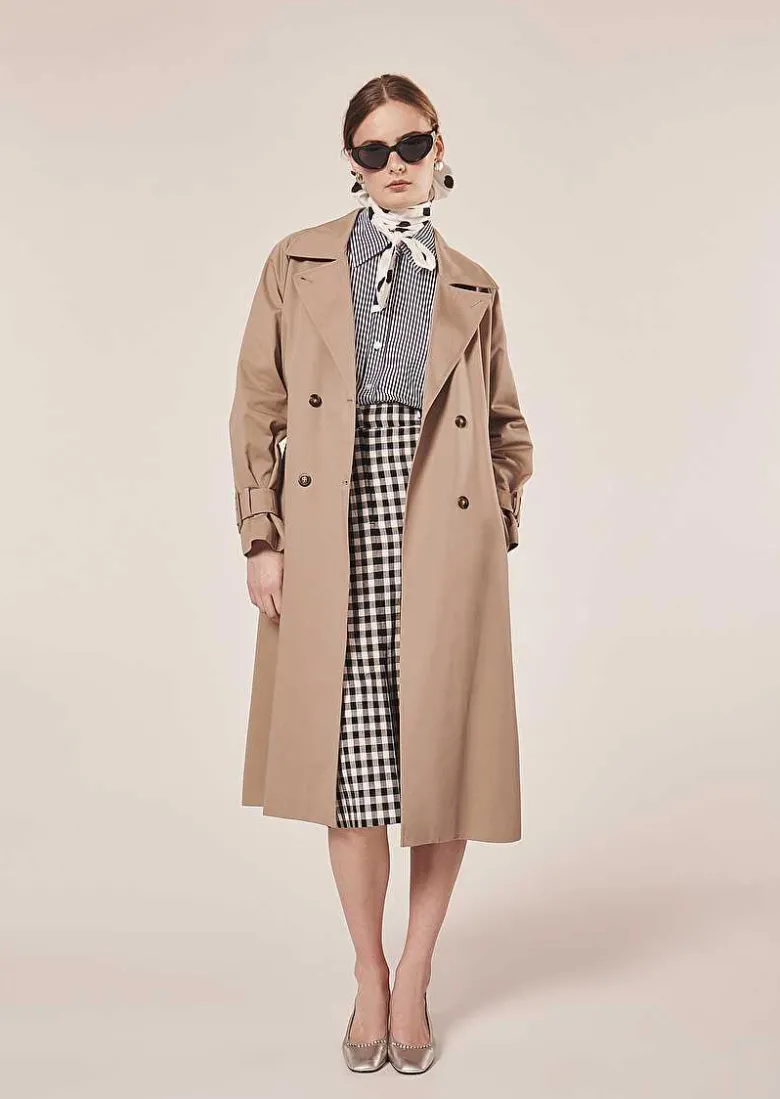 TARA JARMON Ivan Beige Trench Coat Outlet